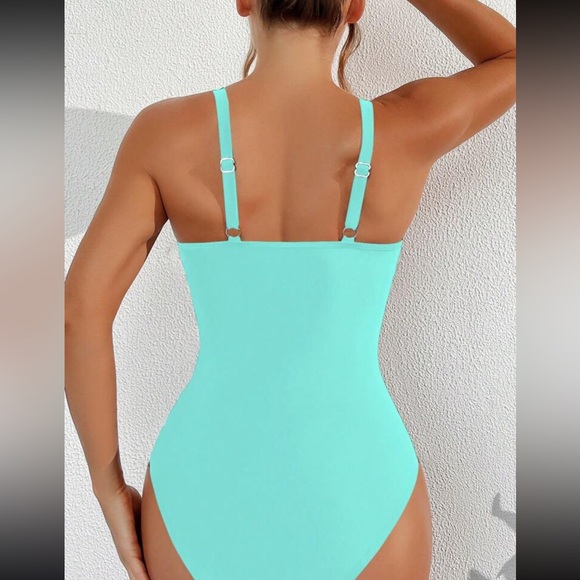 Luxe royal blue mesh insert one piece swimsuit - Picture 14 of 16